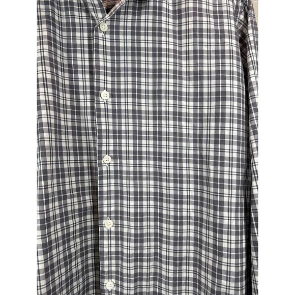 Theory Shirt Mens Dark Gray Plaid Sylvain Skader Dress Button Up Size XL - Picture 5 of 6